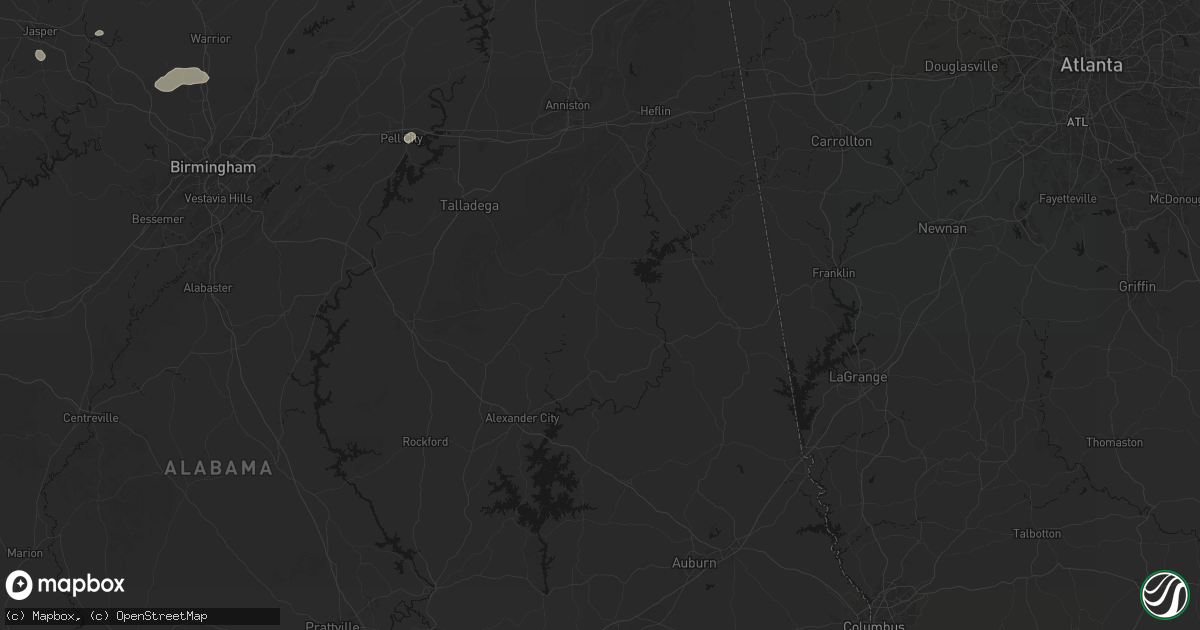 Hail map in Cragford, AL on July 1, 2026