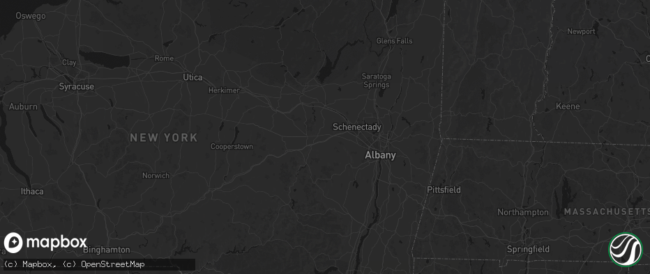 Hail map in Delanson, NY on July 1, 2026