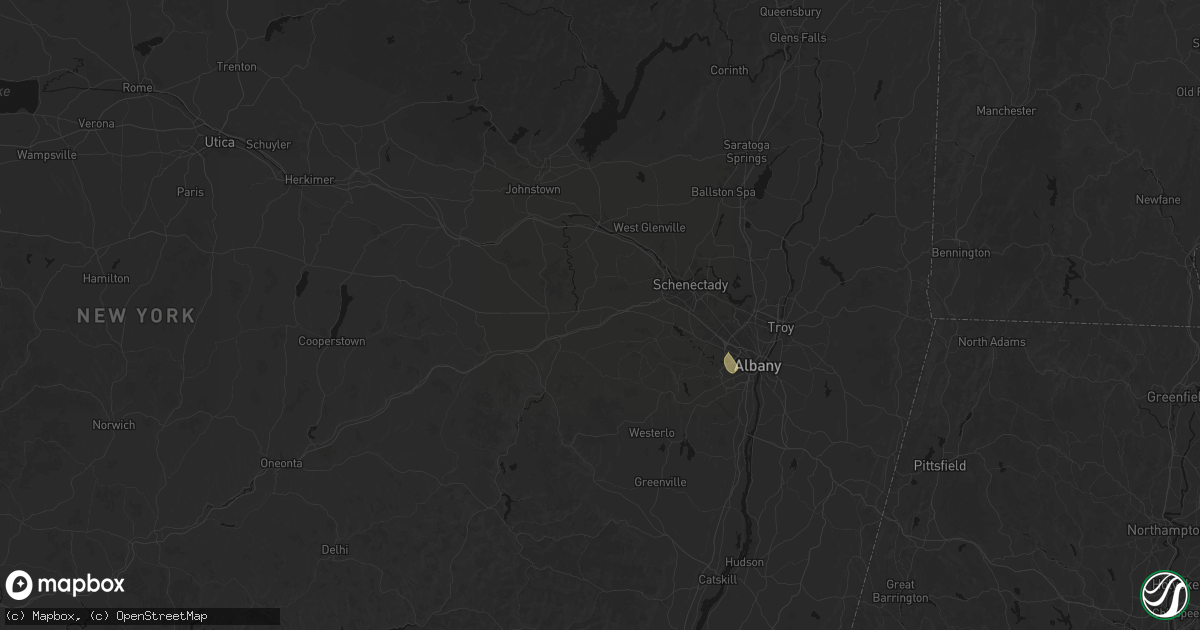 Hail map in Delanson, NY on July 1, 2026