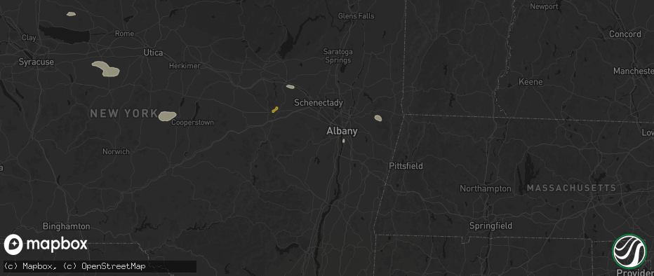 Hail map in Delmar, NY on July 1, 2026