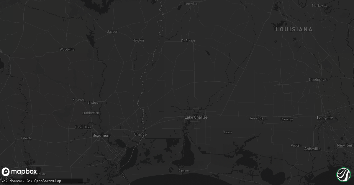 Hail map in Dequincy, LA on July 1, 2026