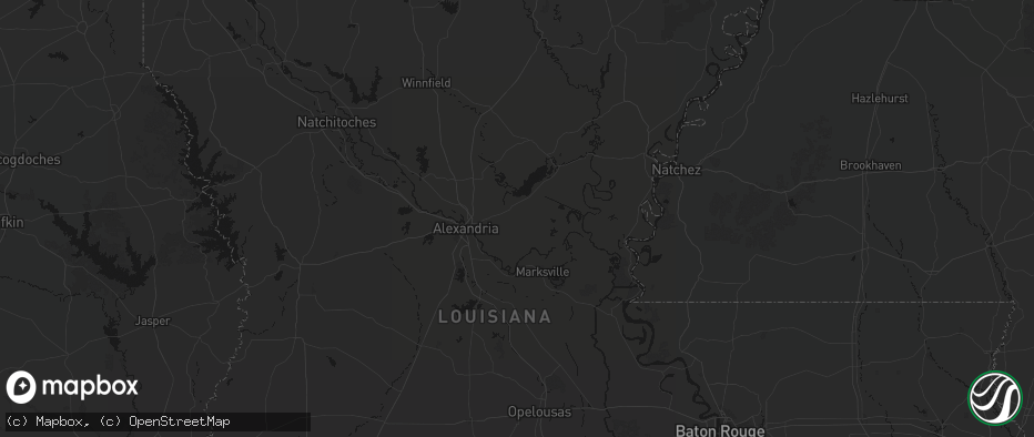 Hail map in Deville, LA on July 1, 2026