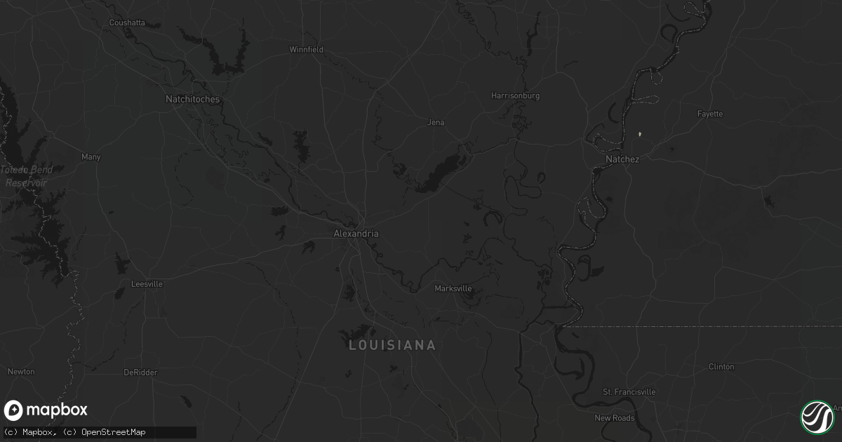 Hail map in Deville, LA on July 1, 2026