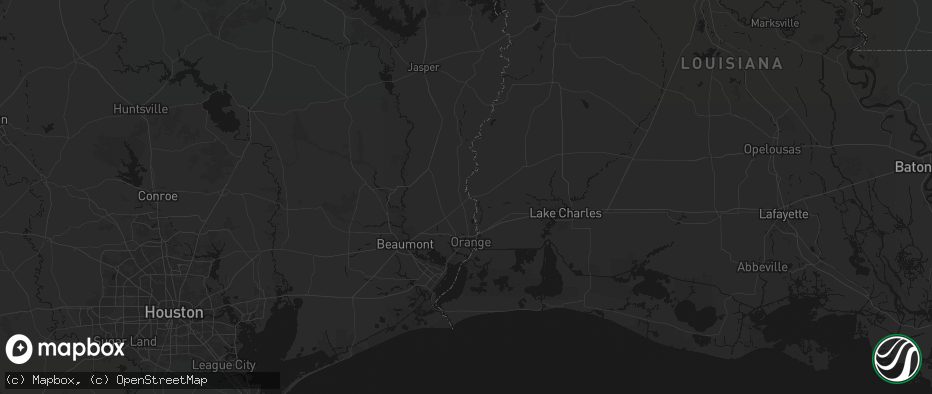 Hail map in Deweyville, TX on July 1, 2026