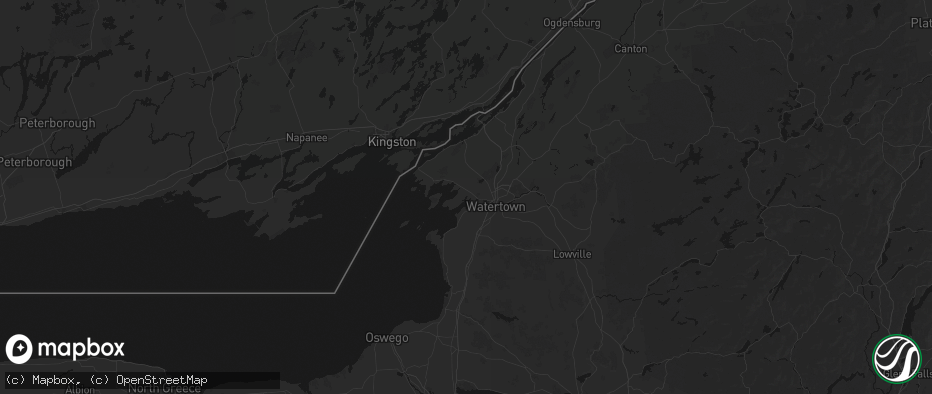 Hail map in Dexter, NY on July 1, 2026