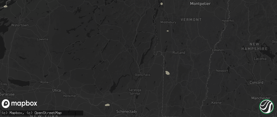 Hail map in Diamond Point, NY on July 1, 2026