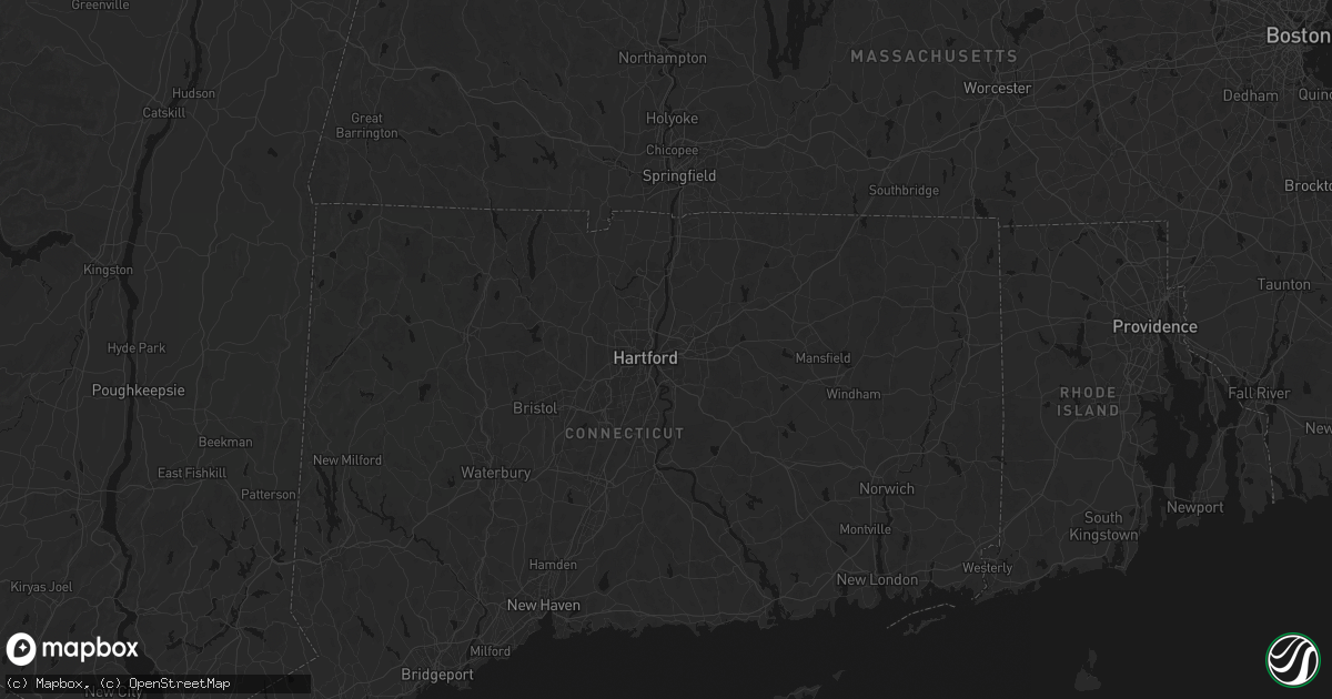 Hail map in East Hartford, CT on July 1, 2026