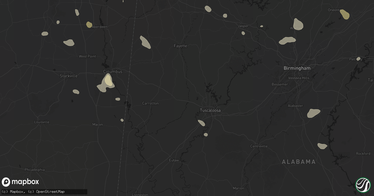 Hail map in Echola, AL on July 1, 2026