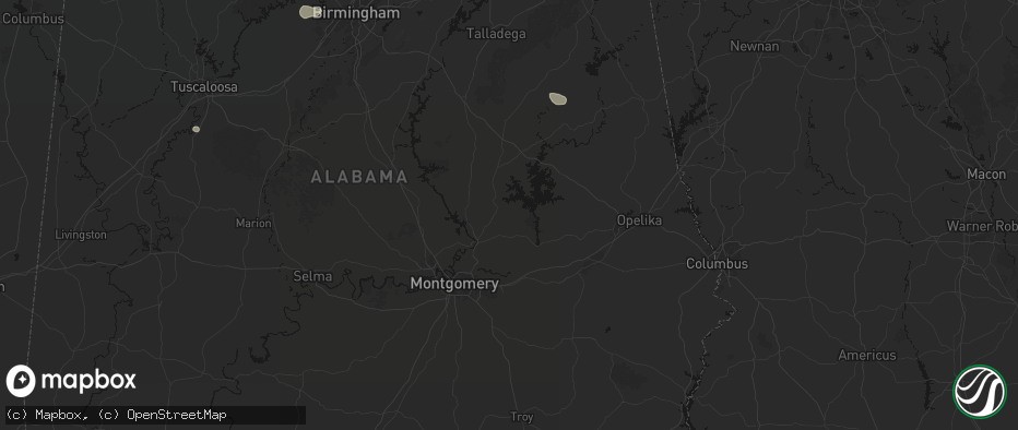 Hail map in Eclectic, AL on July 1, 2026