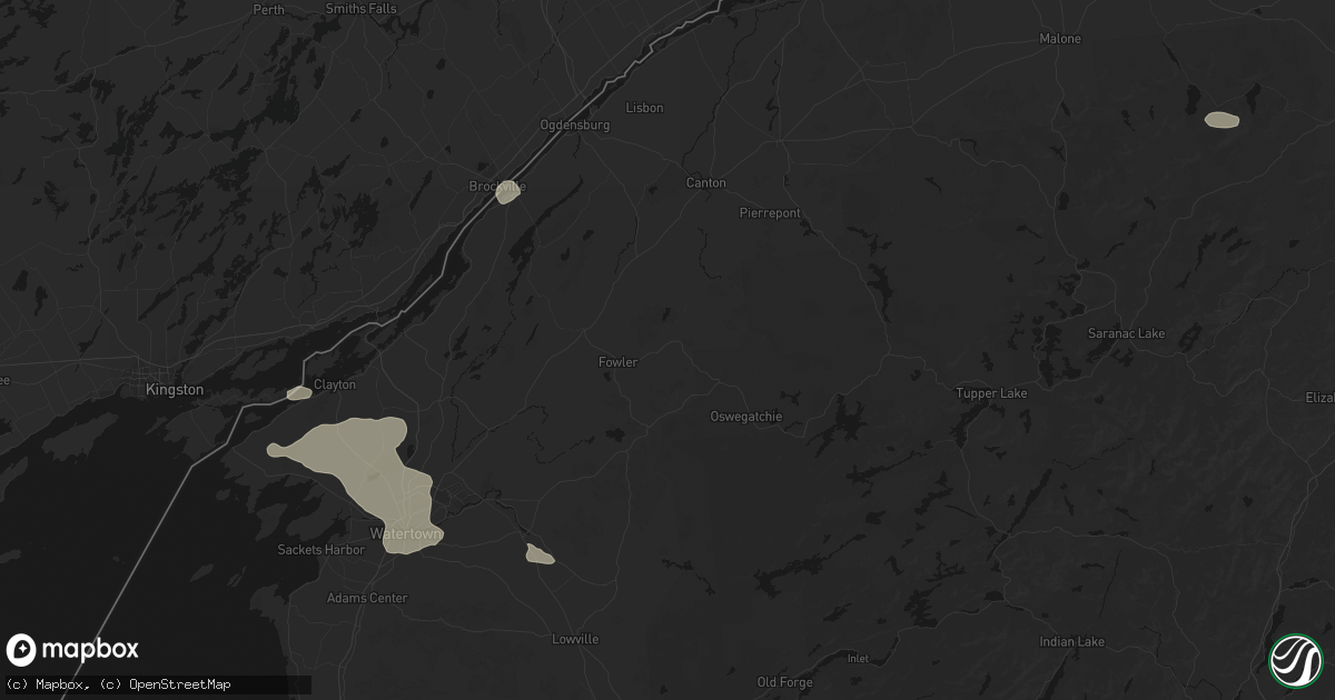 Hail map in Edwards, NY on July 1, 2026