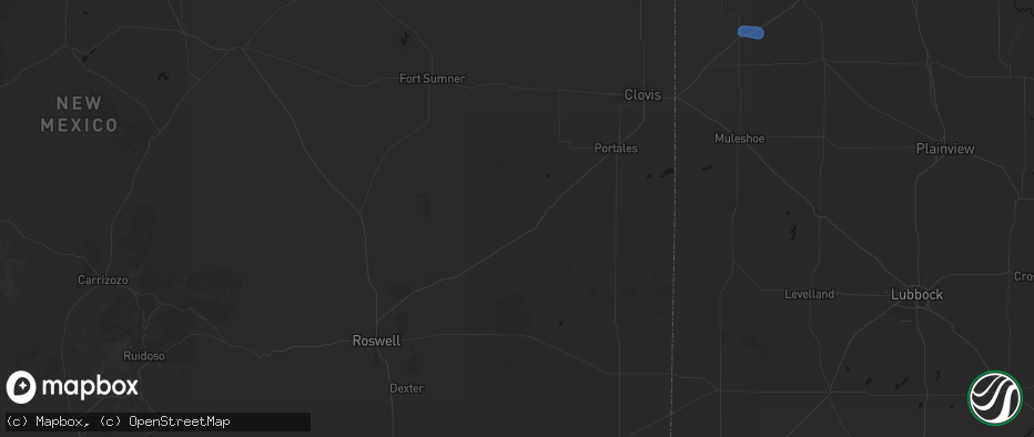 Hail map in Elida, NM on July 1, 2026