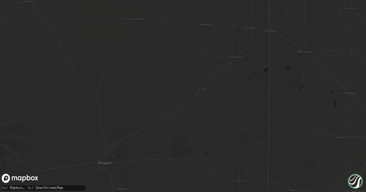 Hail map in Elida, NM on July 1, 2026
