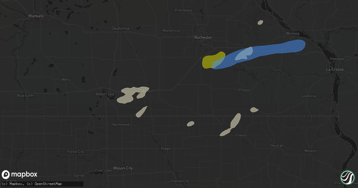 Hail map in Elkton, MN on July 1, 2026