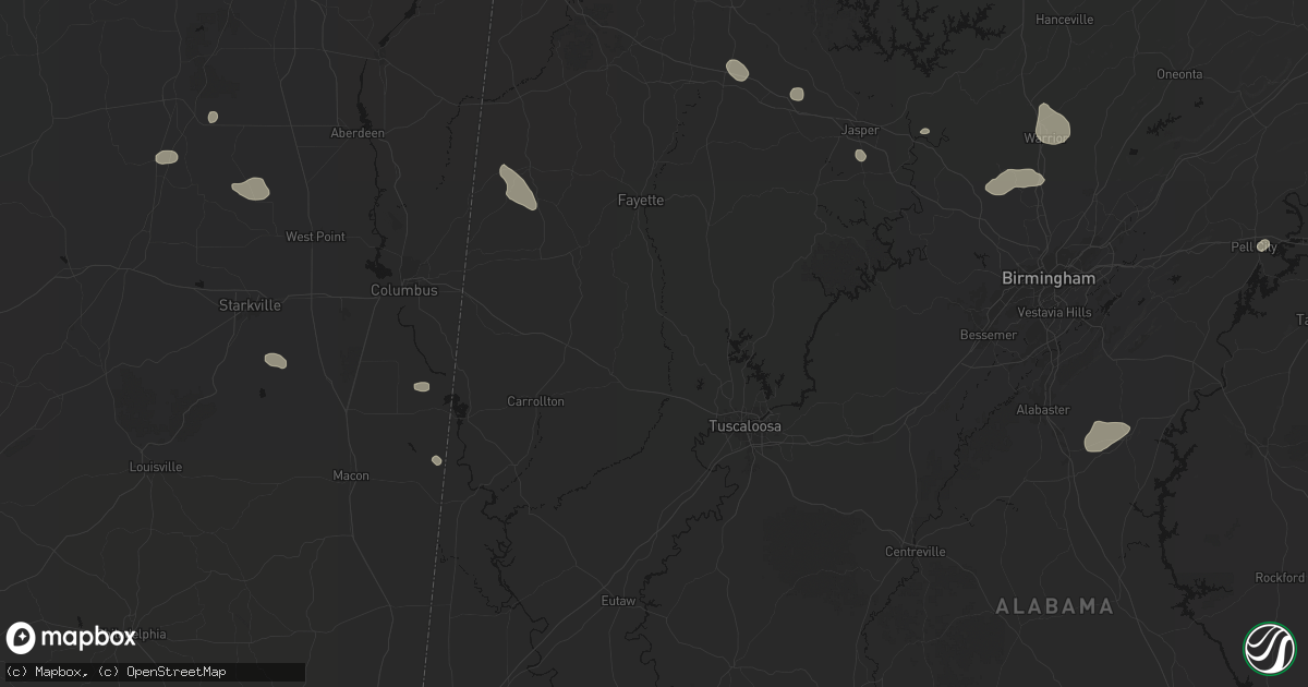 Hail map in Elrod, AL on July 1, 2026