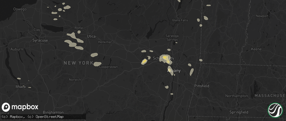 Hail map in Esperance, NY on July 1, 2026