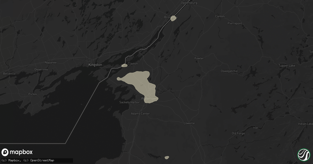 Hail map in Evans Mills, NY on July 1, 2026