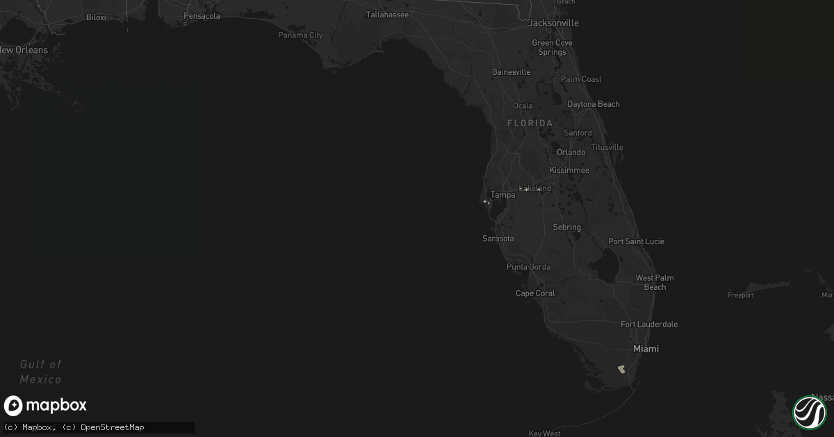 Hail map in Florida on July 1, 2026