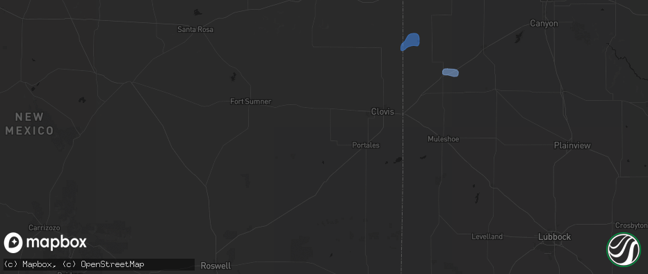 Hail map in Floyd, NM on July 1, 2026