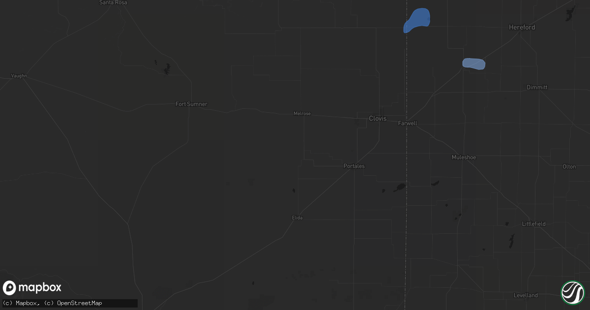 Hail map in Floyd, NM on July 1, 2026