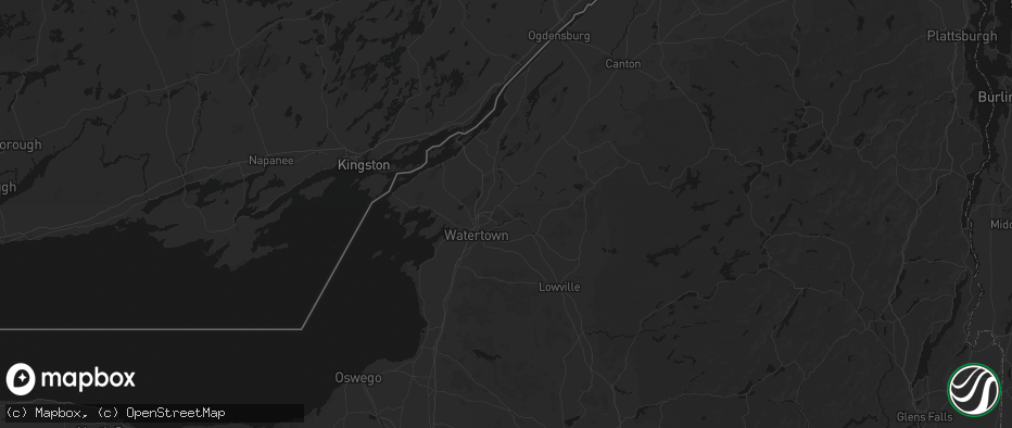 Hail map in Fort Drum, NY on July 1, 2026