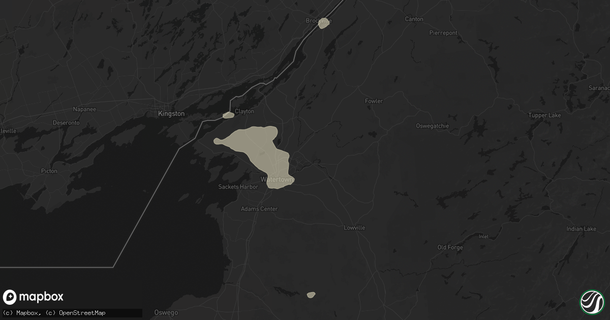 Hail map in Fort Drum, NY on July 1, 2026