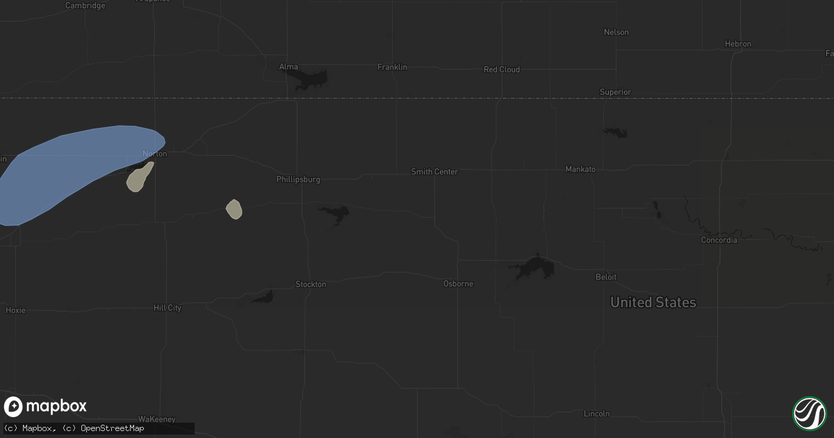 Hail map in Gaylord, KS on July 1, 2026
