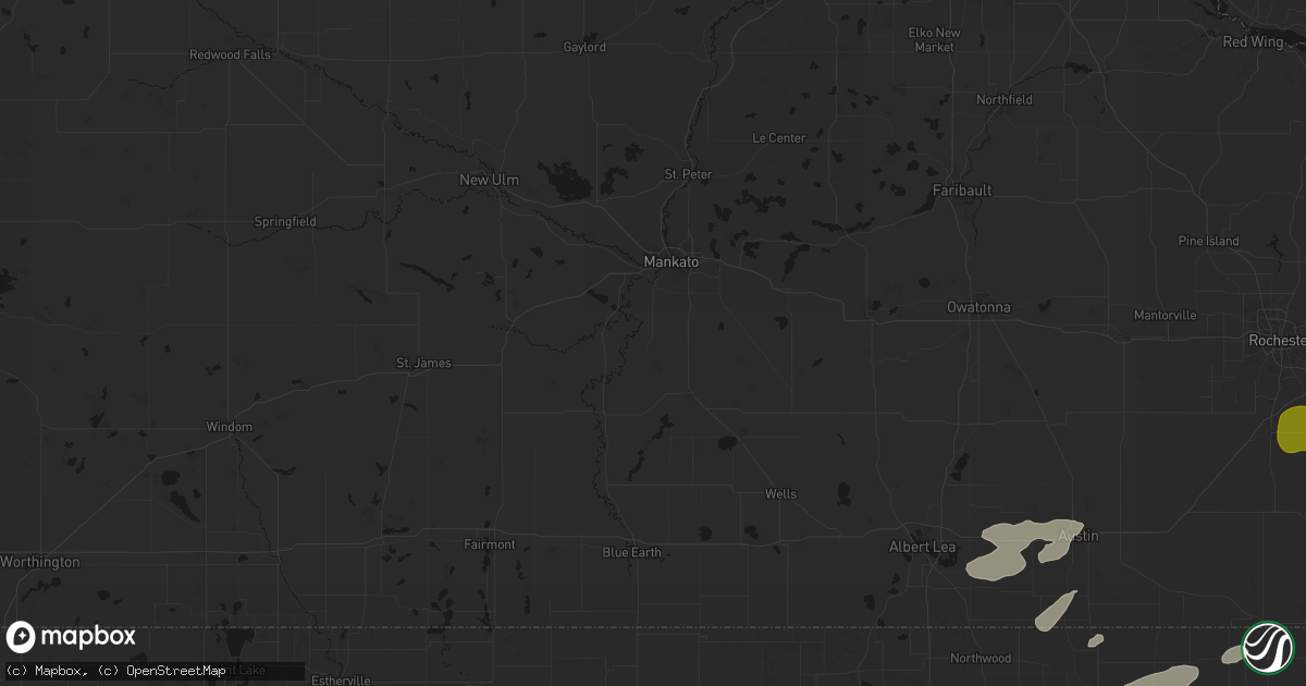 Hail map in Good Thunder, MN on July 1, 2026