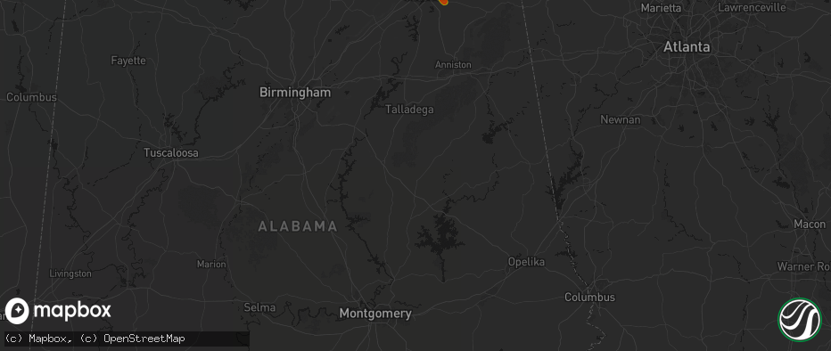 Hail map in Goodwater, AL on July 1, 2026