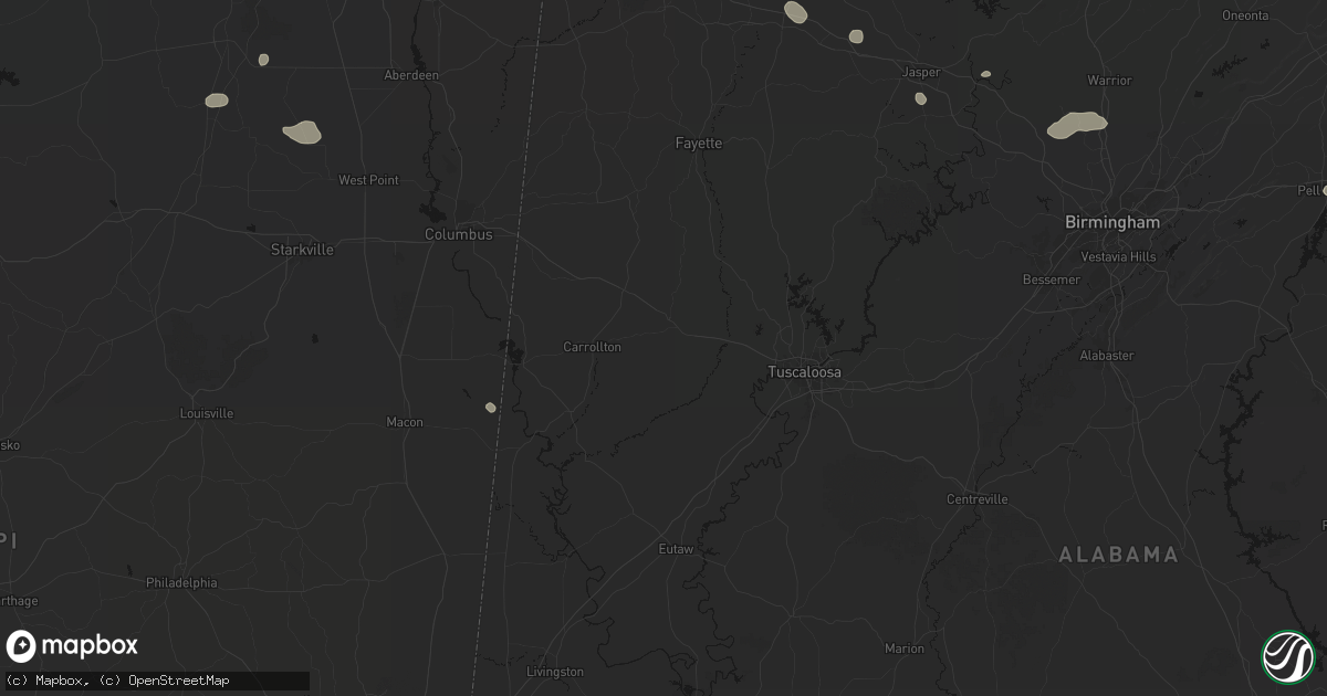 Hail map in Gordo, AL on July 1, 2026