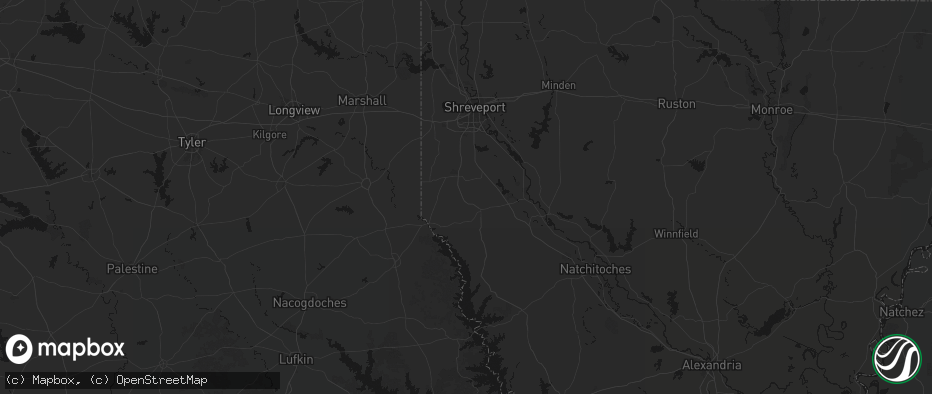 Hail map in Grand Cane, LA on July 1, 2026