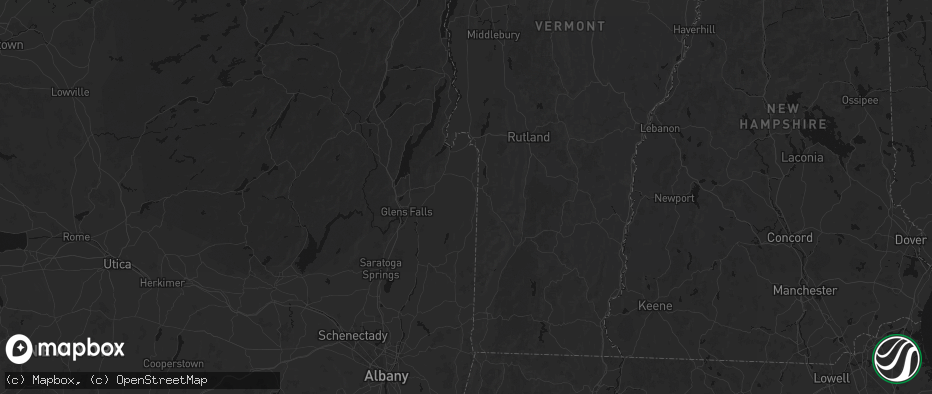 Hail map in Granville, NY on July 1, 2026