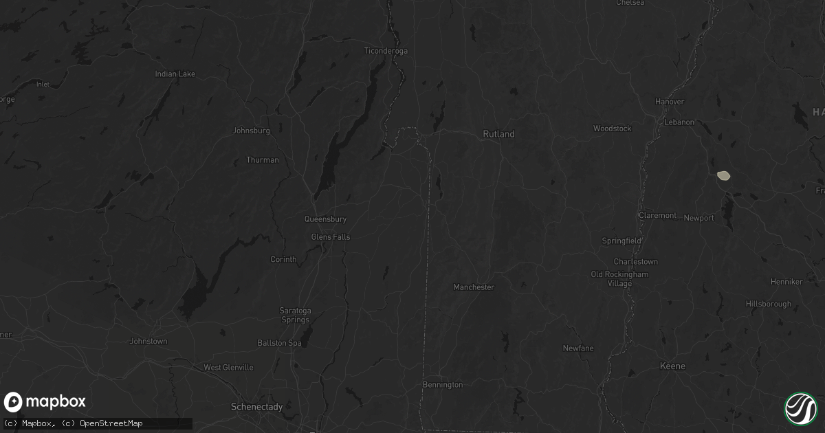 Hail map in Granville, NY on July 1, 2026