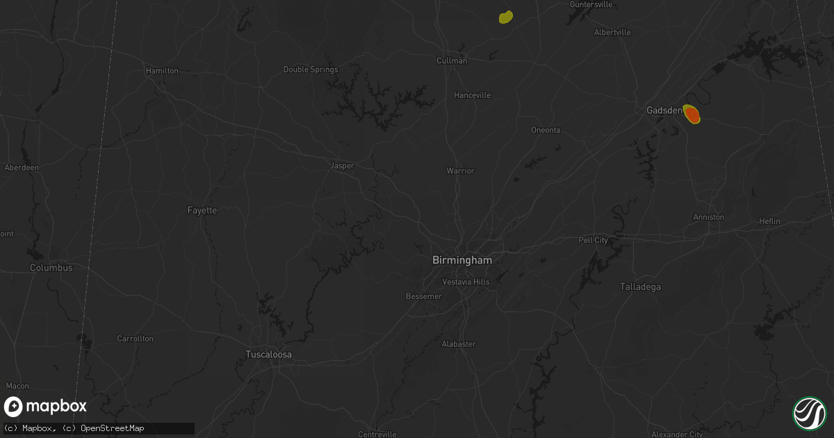 Hail map in Graysville, AL on July 1, 2026