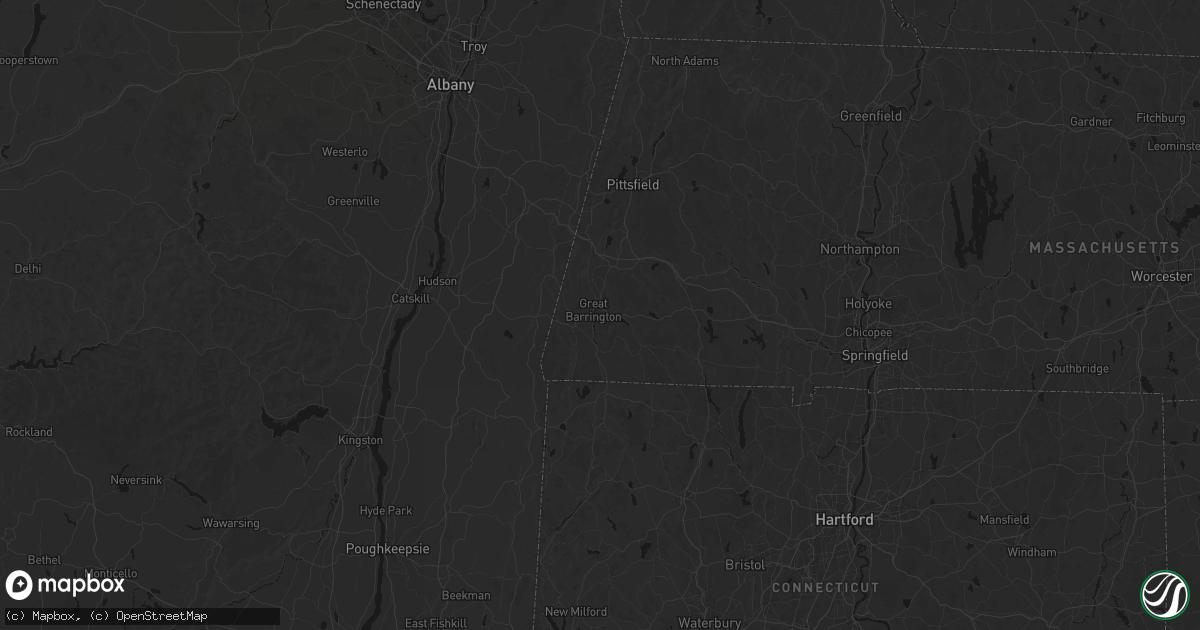 Hail map in Great Barrington, MA on July 1, 2026