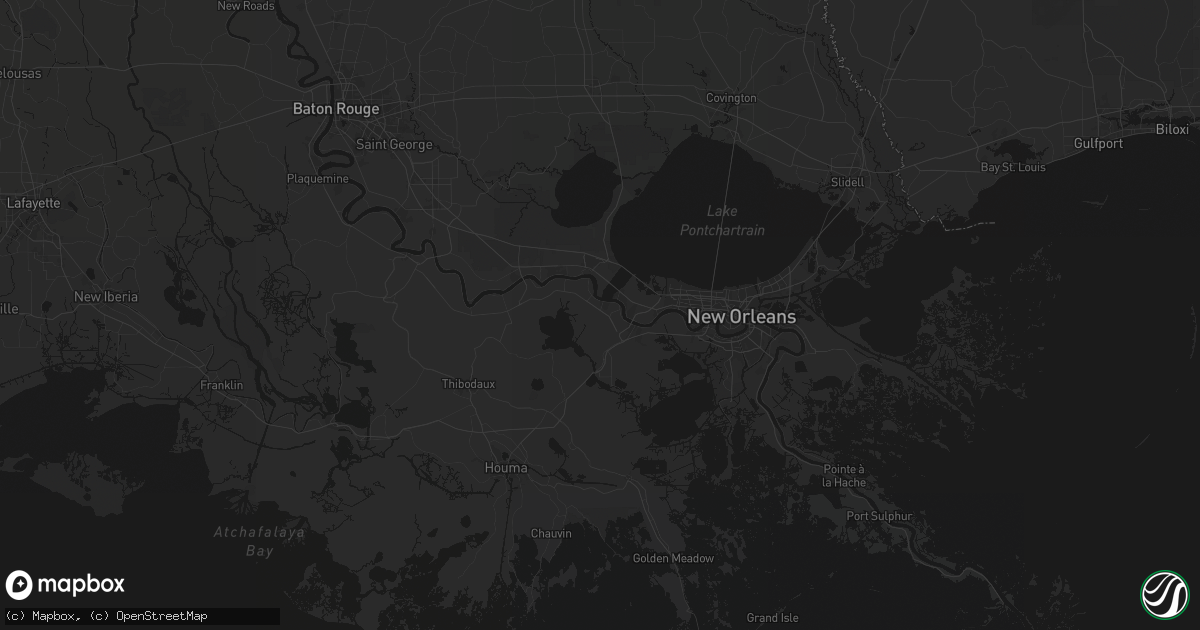 Hail map in Hahnville, LA on July 1, 2026