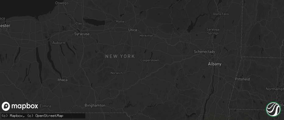 Hail map in Hartwick, NY on July 1, 2026