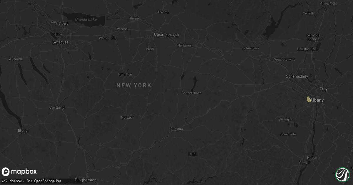 Hail map in Hartwick, NY on July 1, 2026