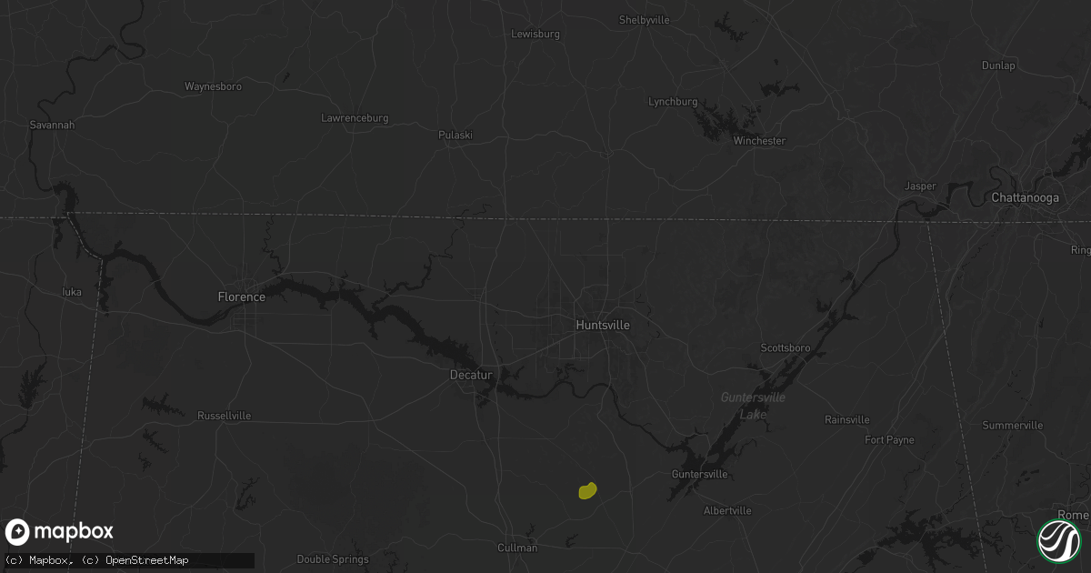 Hail map in Harvest, AL on July 1, 2026