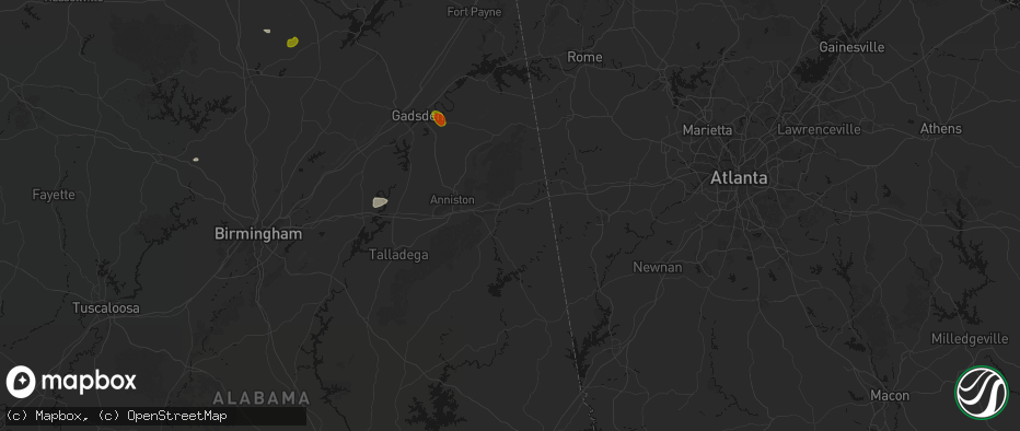 Hail map in Heflin, AL on July 1, 2026