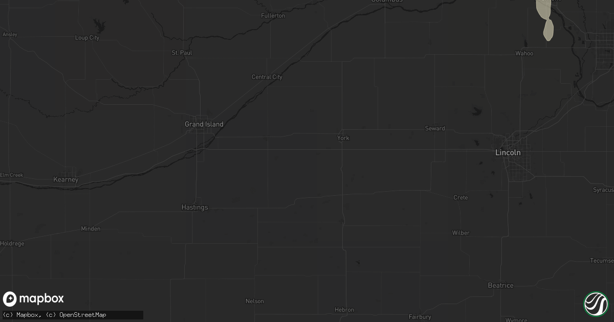 Hail map in Henderson, NE on July 1, 2026