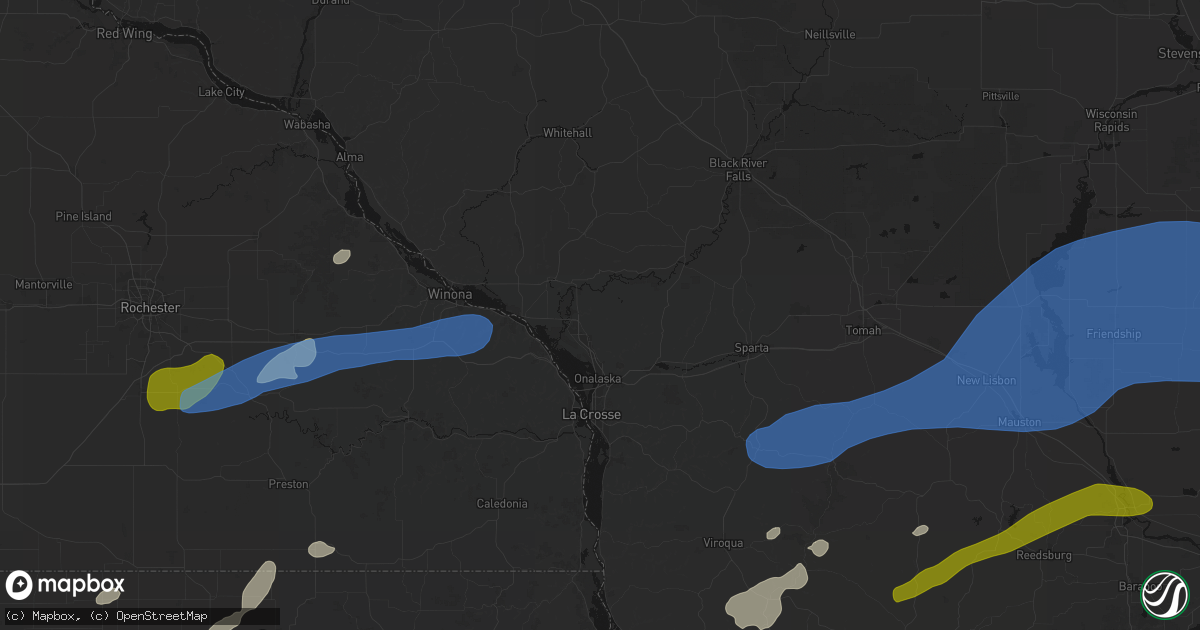 Hail map in Holmen, WI on July 1, 2026