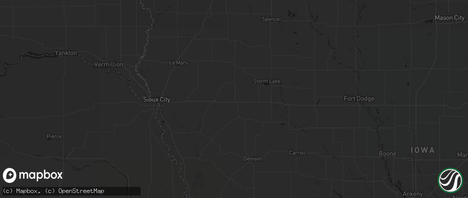 Hail map in Holstein, IA on July 1, 2026