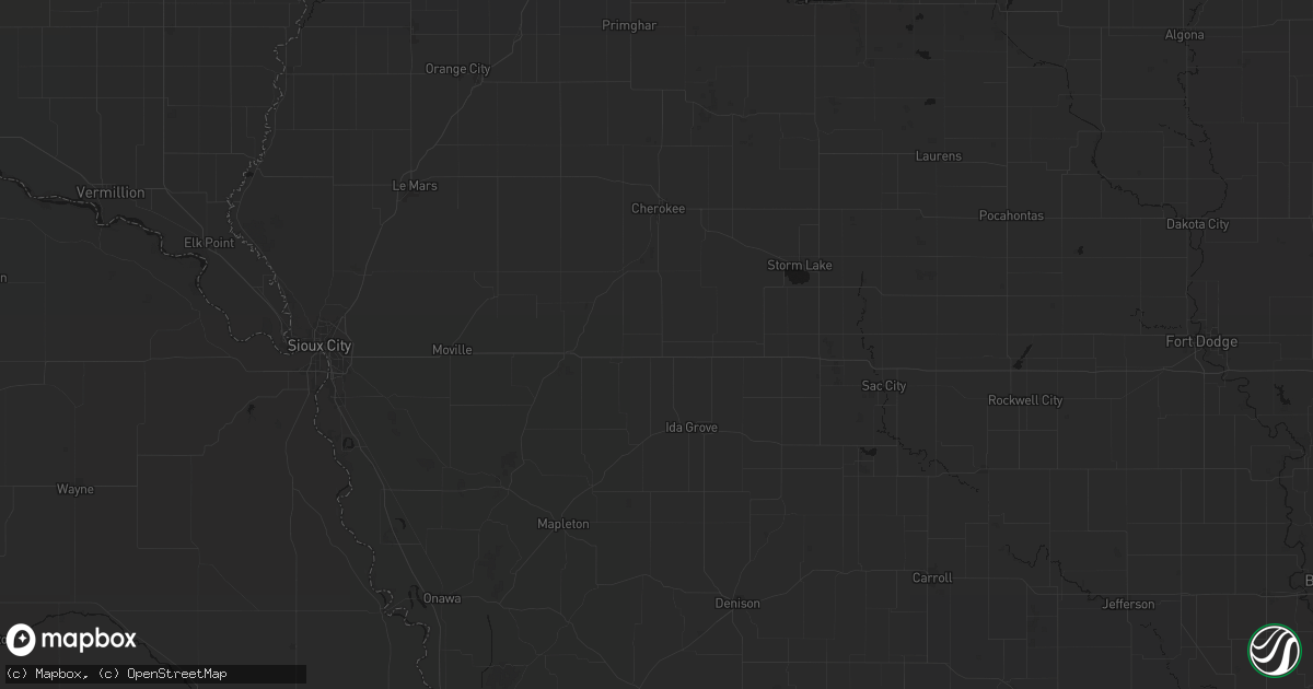 Hail map in Holstein, IA on July 1, 2026