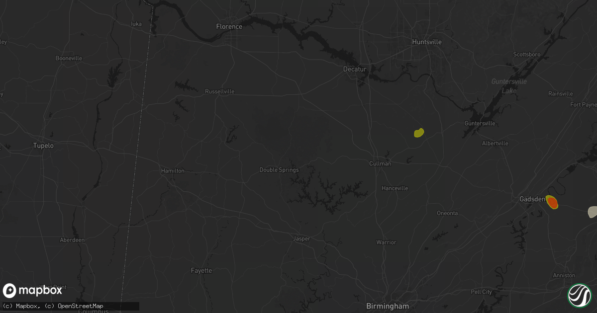 Hail map in Houston, AL on July 1, 2026