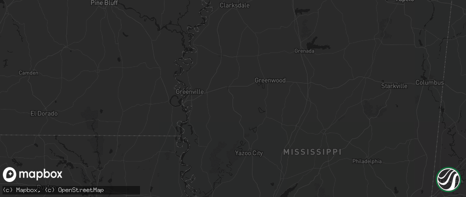 Hail map in Inverness, MS on July 1, 2026