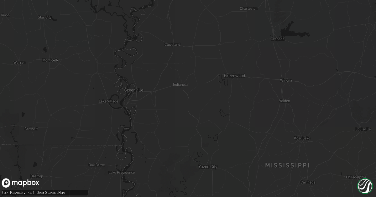 Hail map in Inverness, MS on July 1, 2026