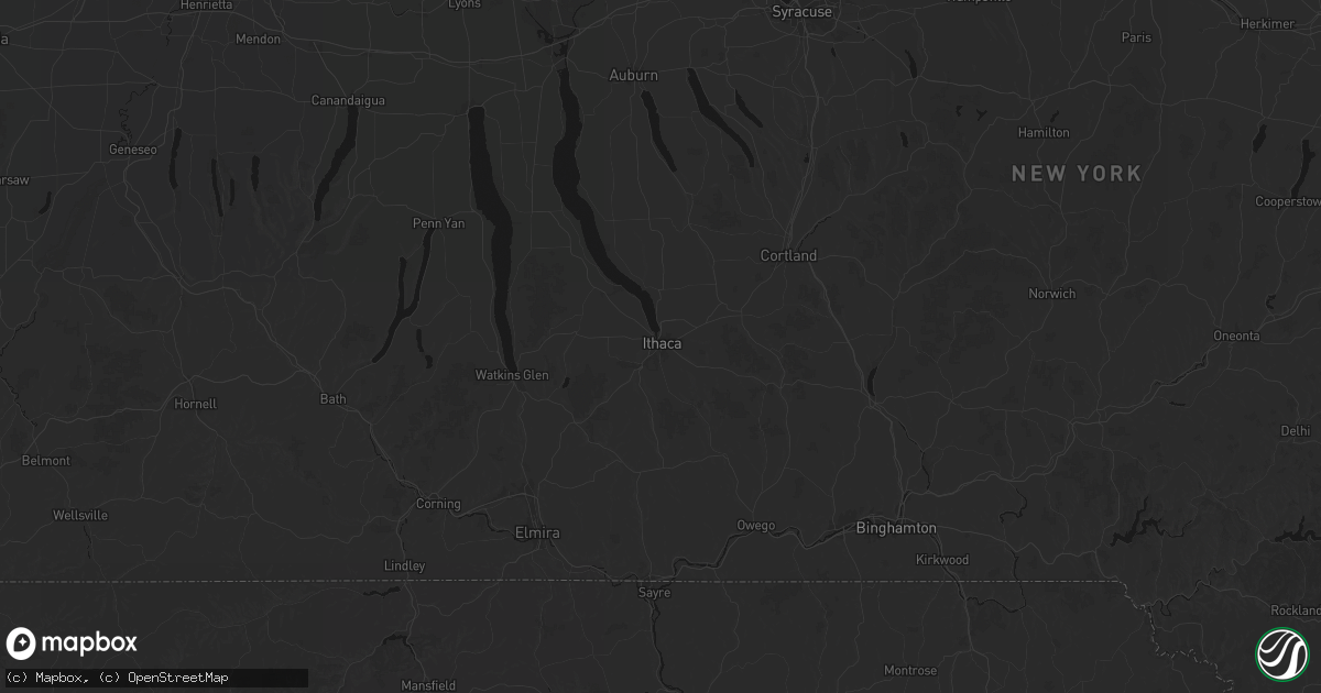 Hail map in Ithaca, NY on July 1, 2026