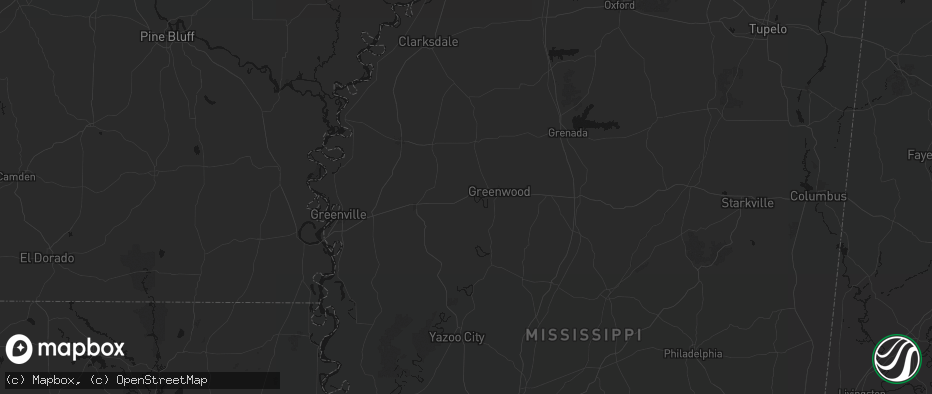 Hail map in Itta Bena, MS on July 1, 2026