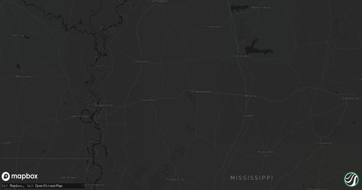 Hail map in Itta Bena, MS on July 1, 2026
