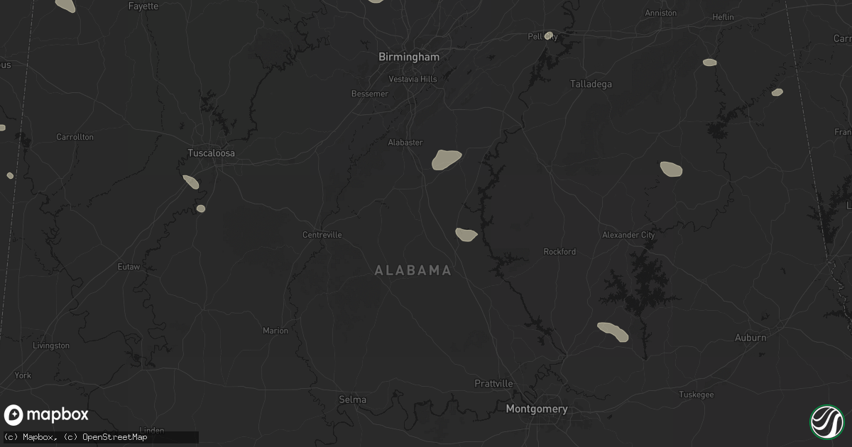 Hail map in Jemison, AL on July 1, 2026